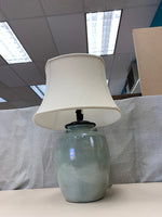 TEAL IRIDESCENT CERAMIC BASE LAMP