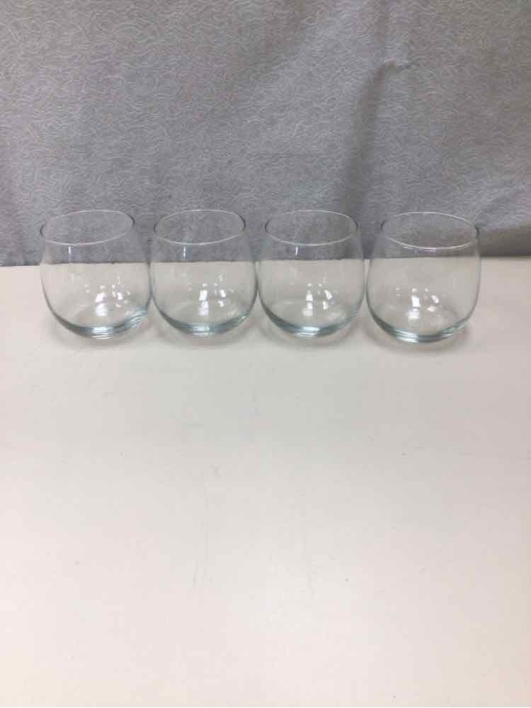 4 SHORT STEM LESS GLASSES