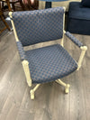 6 PURPLE UPHOL METAL CHAIRS