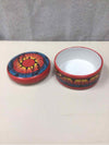 RED/MULTICOLOR PAINTED CONTAINER