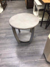 GRAY ROUND TAPERED END TABLE