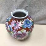 PURPLE BLUE FLORAL ASIAN VASE