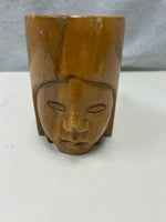 WOOD CARVED MUG