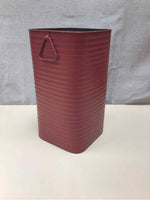 TALL RED METAL CONTAINER