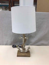 WHITE SHADE SILVER ANCHOR LAMP