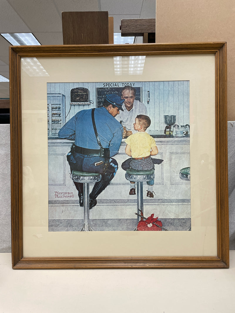 WOOD FRAME COP/KID PIC