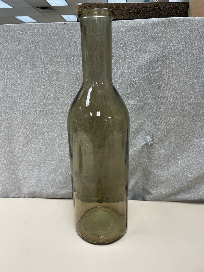 ROUND BROWN GLASS VASE