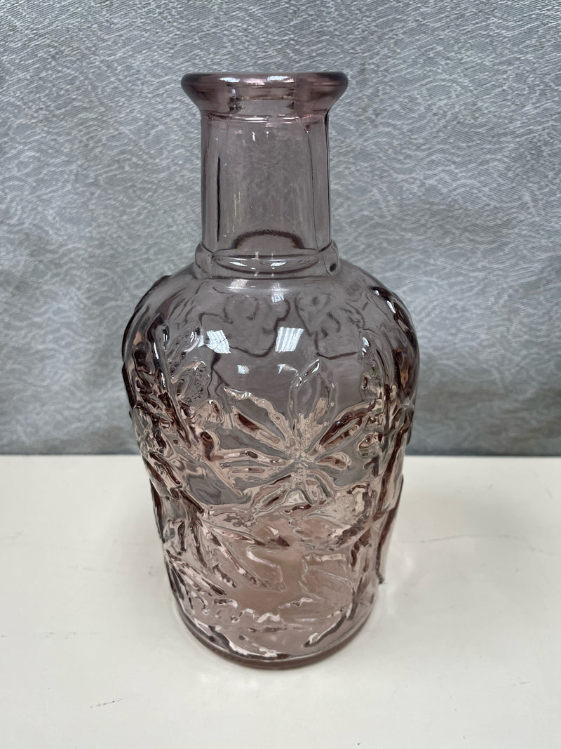 CLEAR PURPLE GLASS BOTTLE