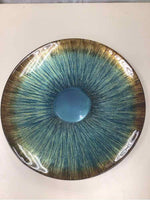 LARGE BLUE/GOLD GLASS PLATE