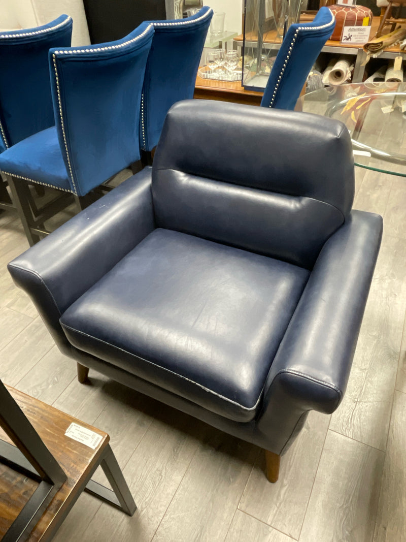 BLUE FAUX LEATHER CHAIR