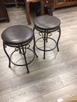 FAUX LEATHER BAR STOOLS WITH METAL LEGS