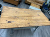 INDUSTRIAL SOLID WOOD TABLE W/STEEL BASE
