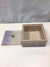 TAN/PURPLE SQUARE BOX W/LID
