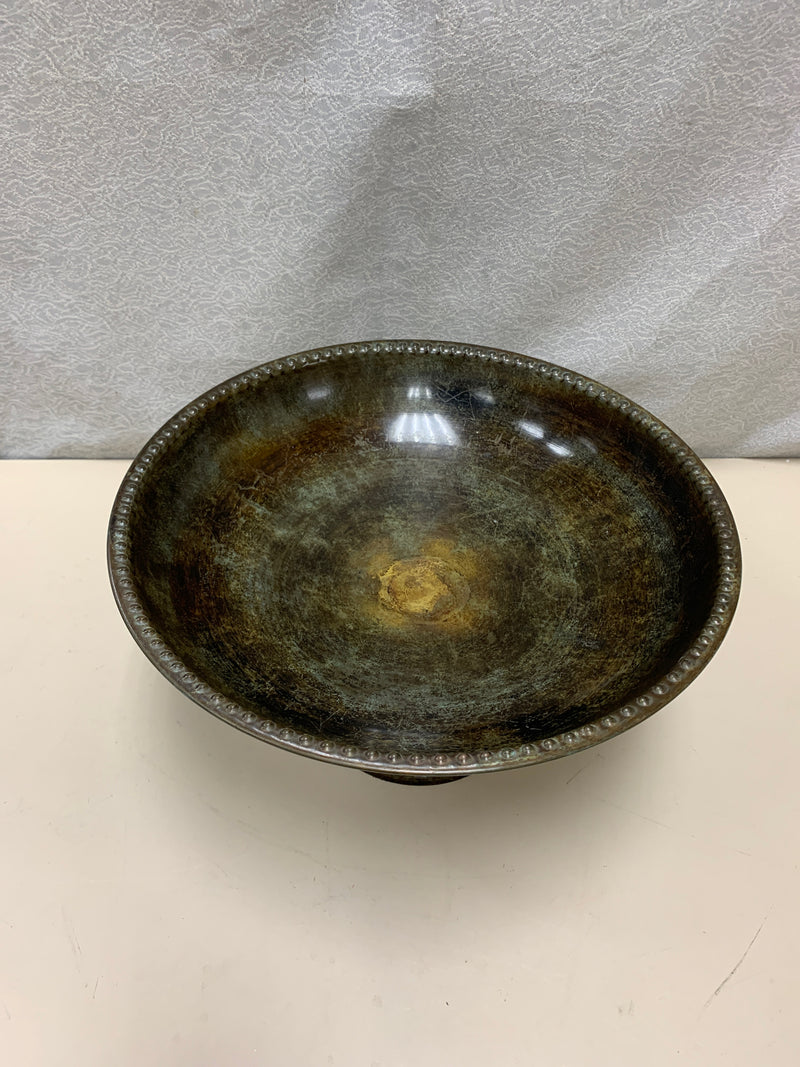 WEATHER METAL PEDESTAL BOWL