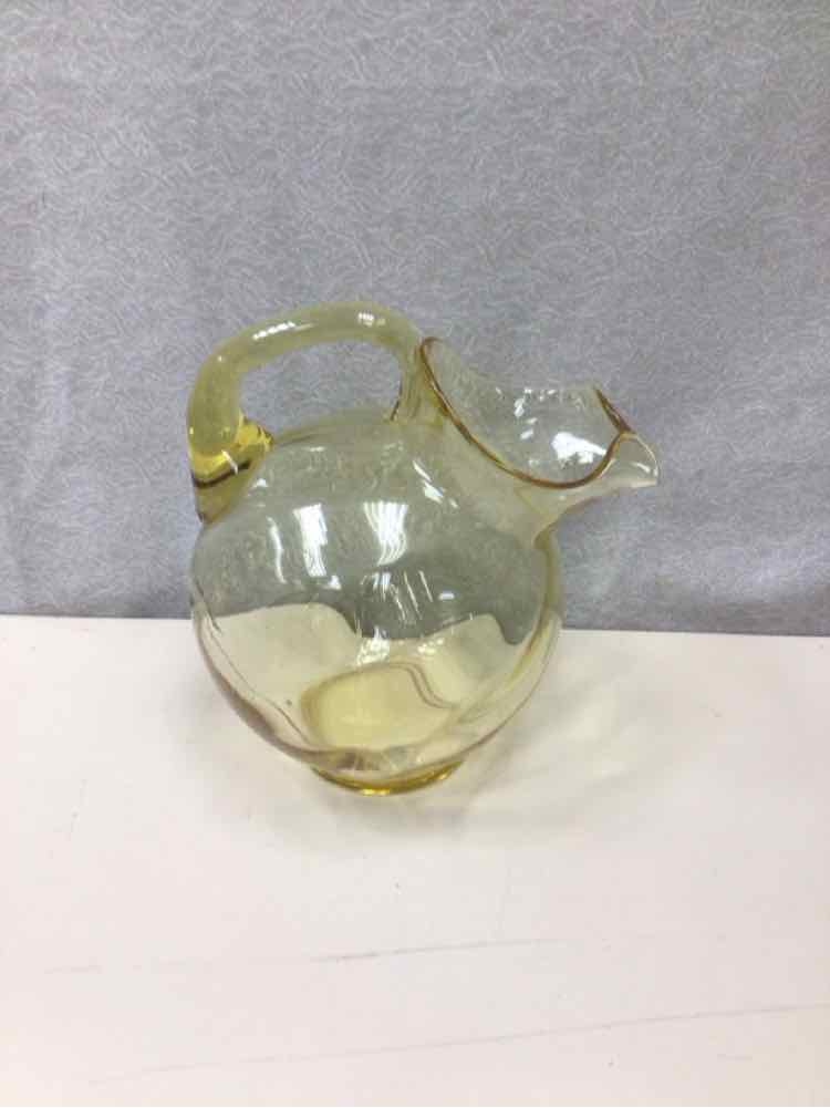 YELLOW DEPRESSION GLASS PITCHER