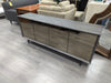 GLASS FRONT GRAY "LUKE" SIDEBOARD