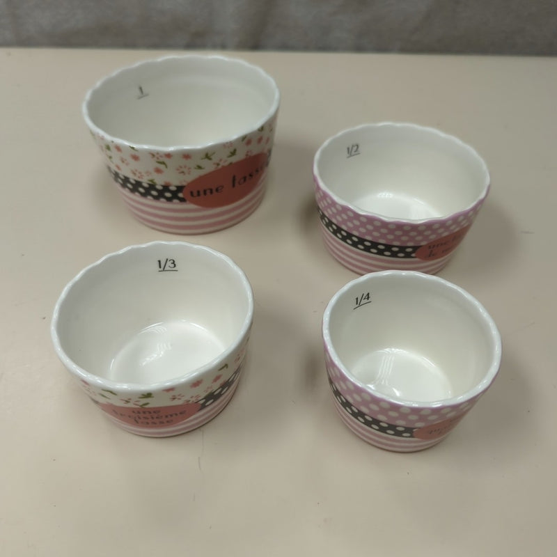 4 PINK WHITE NESTING CUPS