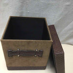 SMALL CORDUROY/LEATHER BOX