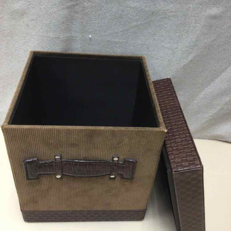 SMALL CORDUROY/LEATHER BOX