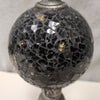 BLACK/SILVER GLASS ORB STAND