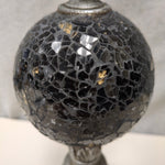 BLACK/SILVER GLASS ORB STAND