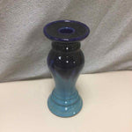 2 TONE BLUE CERAMIC TALL CNDL HLDR