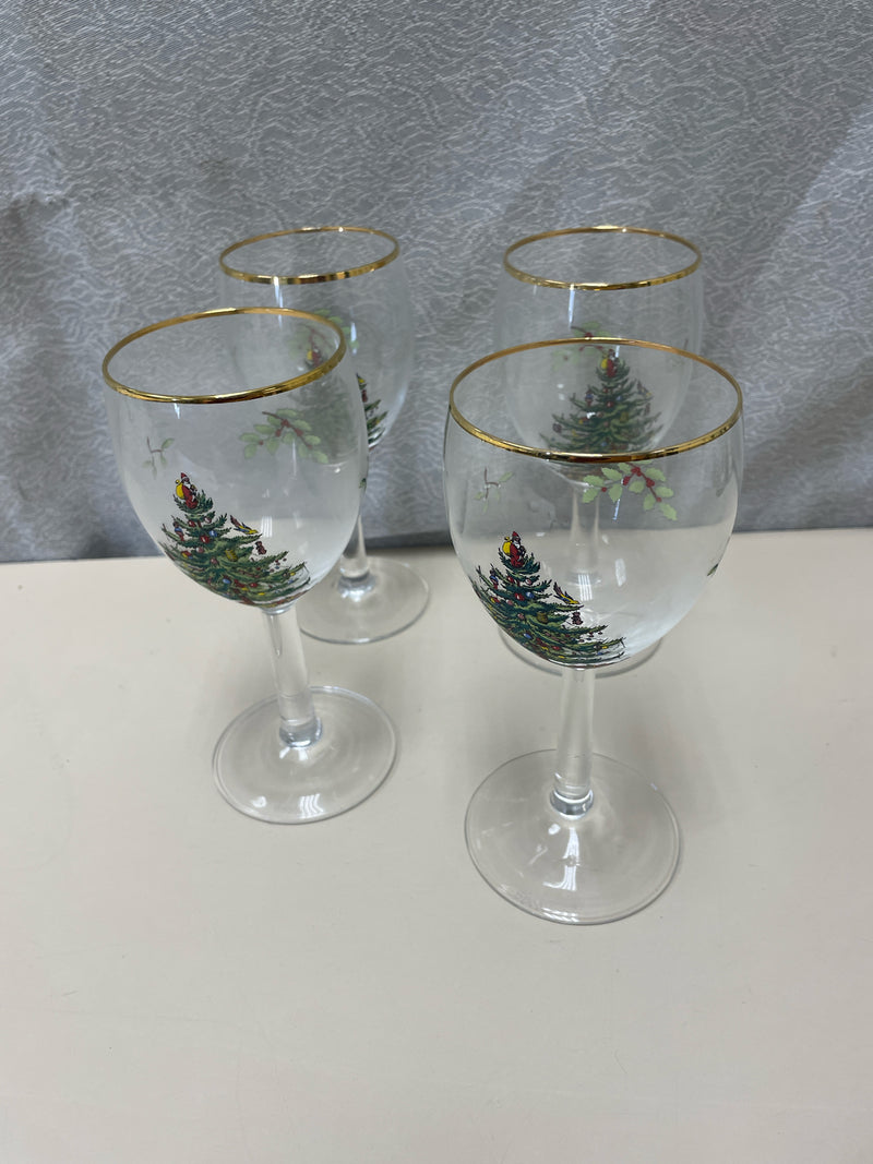 4 SPODE STEMWARE GLASSES