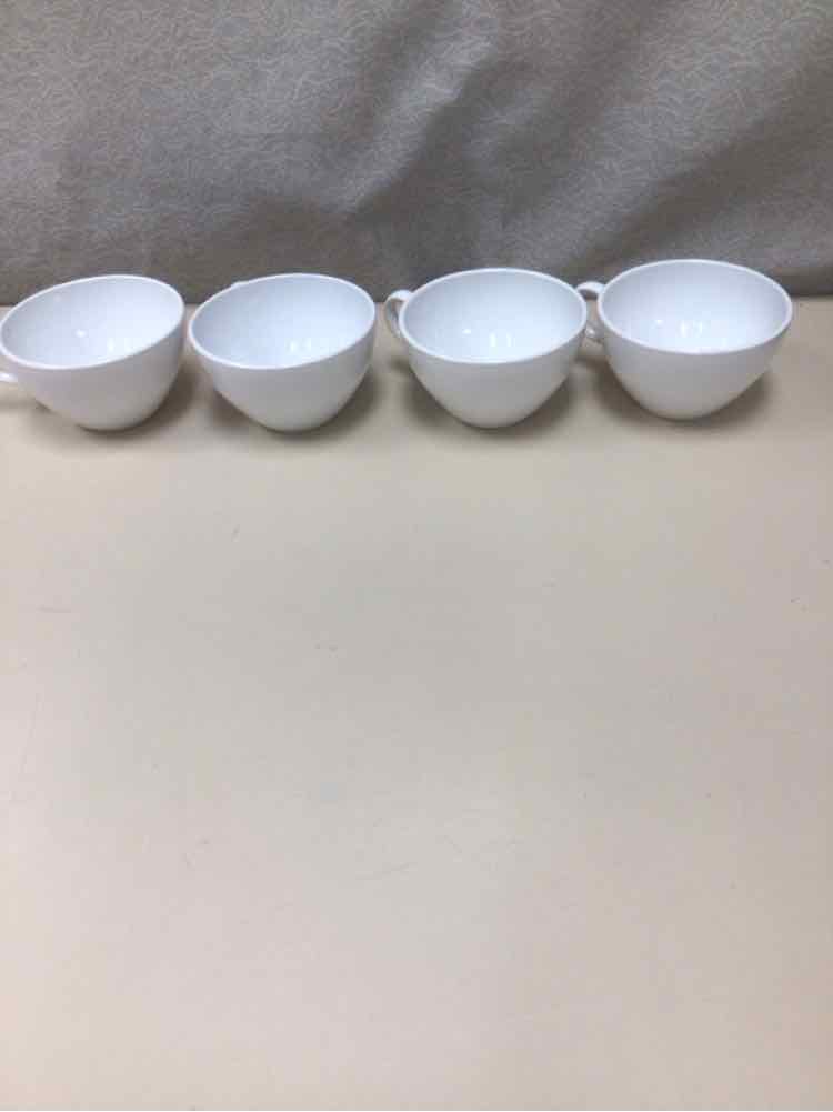 4 WHITE CAPPUCCINO MUGS