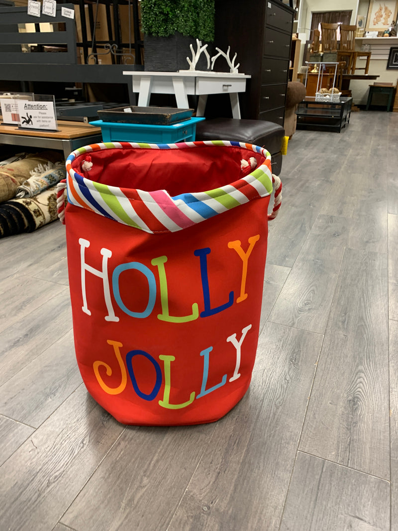 "HOLLY JOLLY" FLOOR BASKET