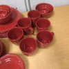 6 PLACE SETTING RED DISH SET