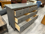 "HEMNES" GREY 8 DRAWER DOUBLE DRESSER