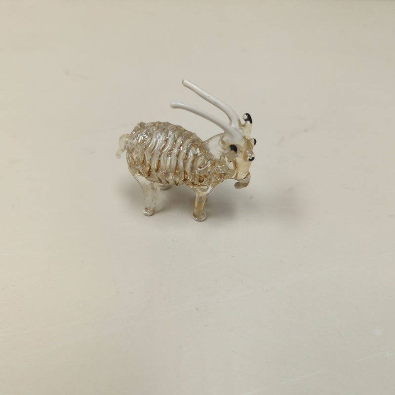 GLASS GOAT W/FIGURINE