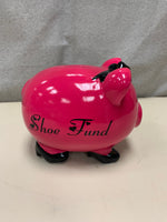 PINK "SHOE FUND" PIGGY BANK