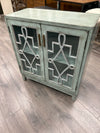 GREEN WOOD GLASS CABINET