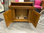 WOOD PAINTED CABINET W/2 TIER TOP