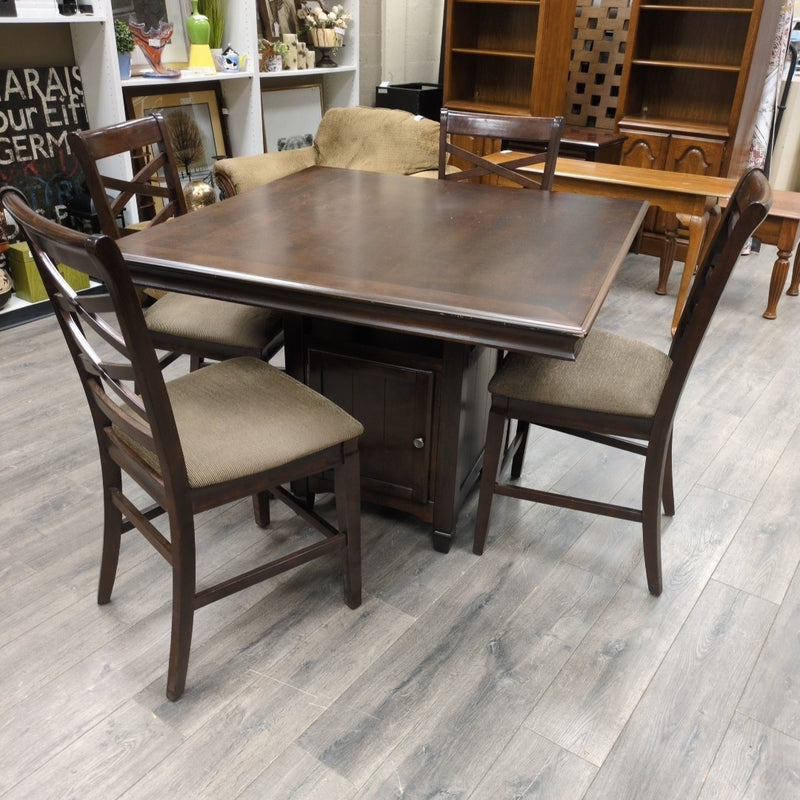 DARK HIGHTOP TABLE W/4 STOOLS