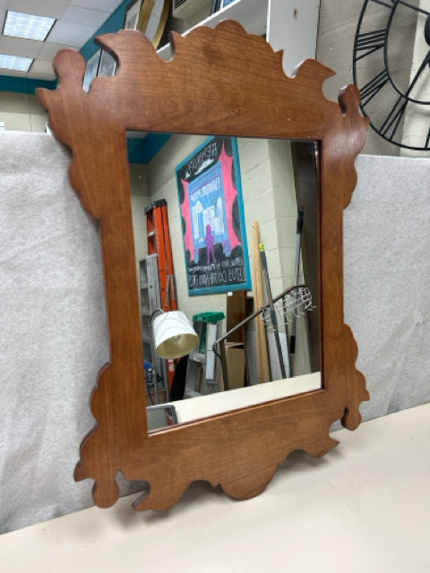 ANTIQUE WOOD CARVED MIRROR