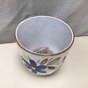 WHITE W/FLOWERS CERAMIC PLANTER