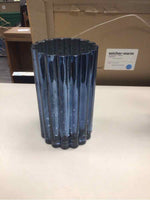 BLUE RIBBED VASE