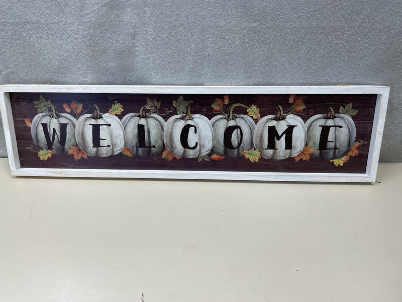 WHITE FRAME "WELCOME" PUMPKINS