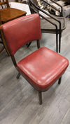 RED PLEATHER CHAIR W/METAL LEGS