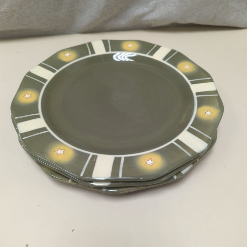 3 GREEN STAR THEME PLATES