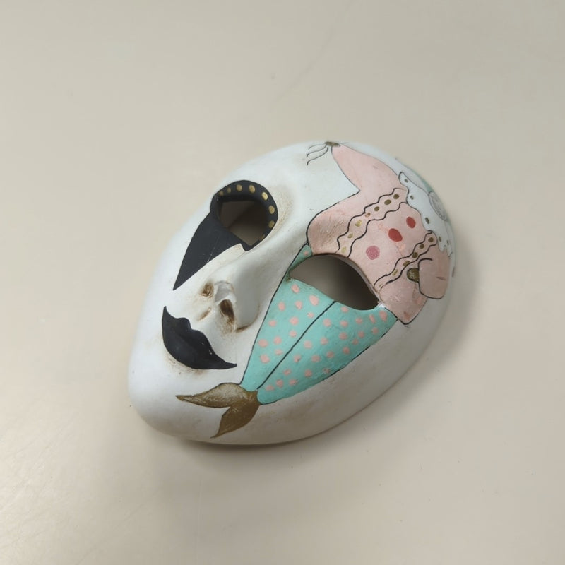 WHITE PINK GREEN CLOWN MASK