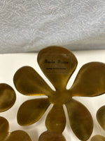BRASS COLOR FLORAL BOWL