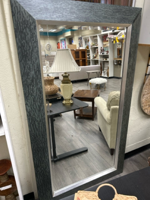 BLUE GREEN TALL FLOOR MIRROR