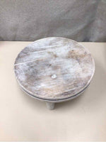 WHITE WOOD AND METAL STAND