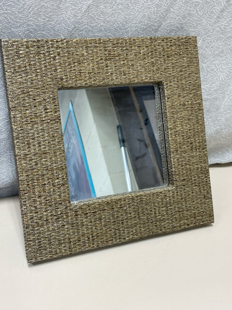 BROWN WEAVE MIRROR HANGING