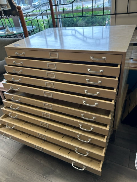 METAL 10 DRAWER FLAT FILE CABINET