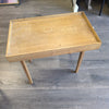 WOOD/GOLD LEATHER TOP COFFEE TABLE