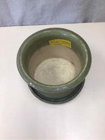 GREEN POTTED PLANTER ON STAND